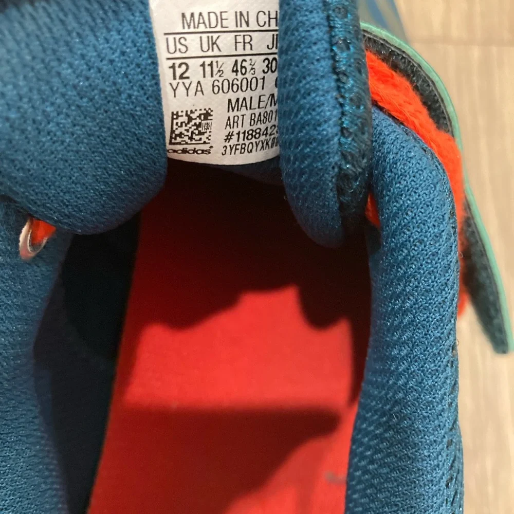 adidas mens powerlifting shoes Teal and Orange size 12 - Picture 7 of 7